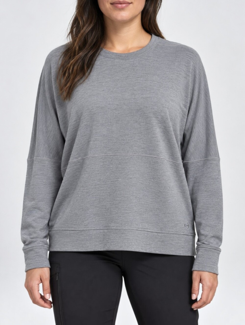 Icebreaker Momentum Cool-Lite Wool Blend Crewneck Sweater Gray Women’s L Outdoor